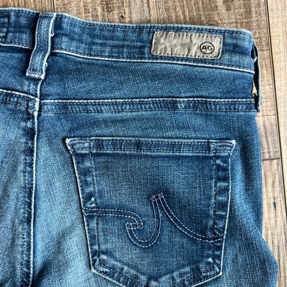 Ag Adriano Goldschmied Middi ankle Skinny Blue Jeans with Vintage Distressing - Picture 3 of 7